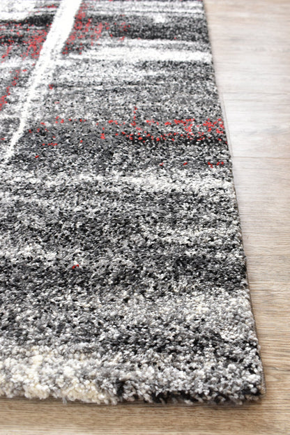 Dahlia 347 In Light Grey & Red Rug