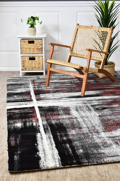 Dahlia 347 In Light Grey & Red Rug