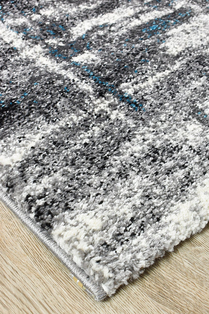 Dahlia 347 In Light Grey & Turquoise : Runner Rug