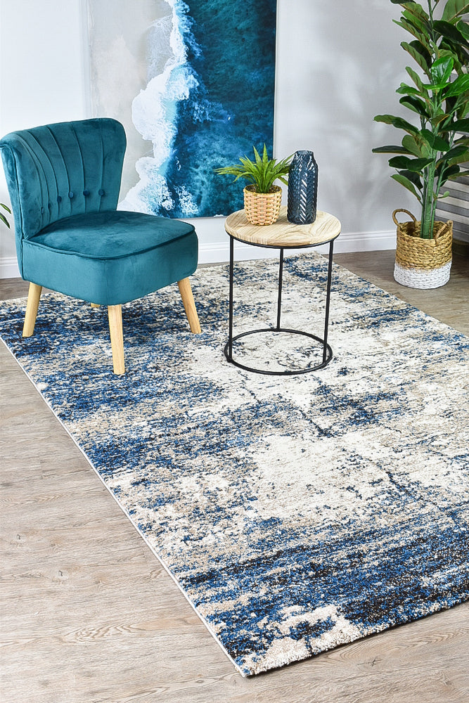 Dahlia 651 In White & Blue Rug