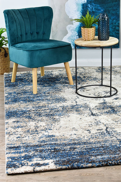 Dahlia 651 In White & Blue Rug