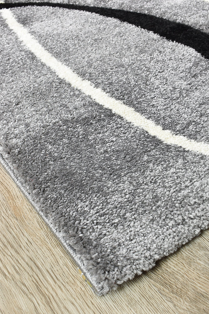 Dahlia 798 In Light Grey & Black : Runner Rug