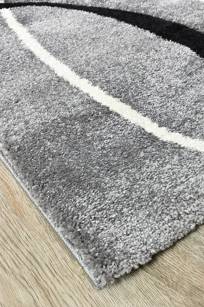 Dahlia 798 In Light Grey & Black : Runner Rug