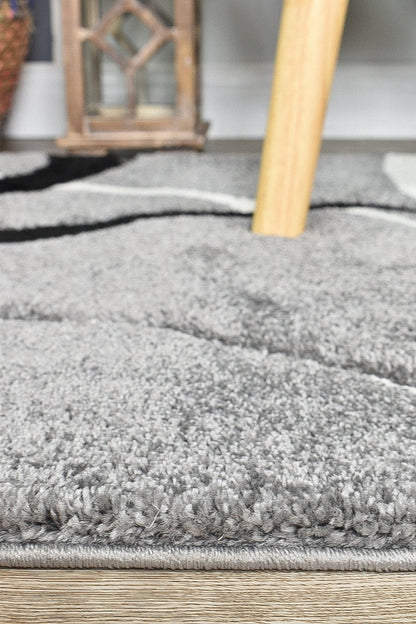 Dahlia 798 In Light Grey & Black : Runner Rug