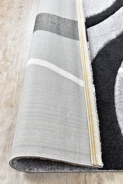 Dahlia 798 In Light Grey & Black Rug