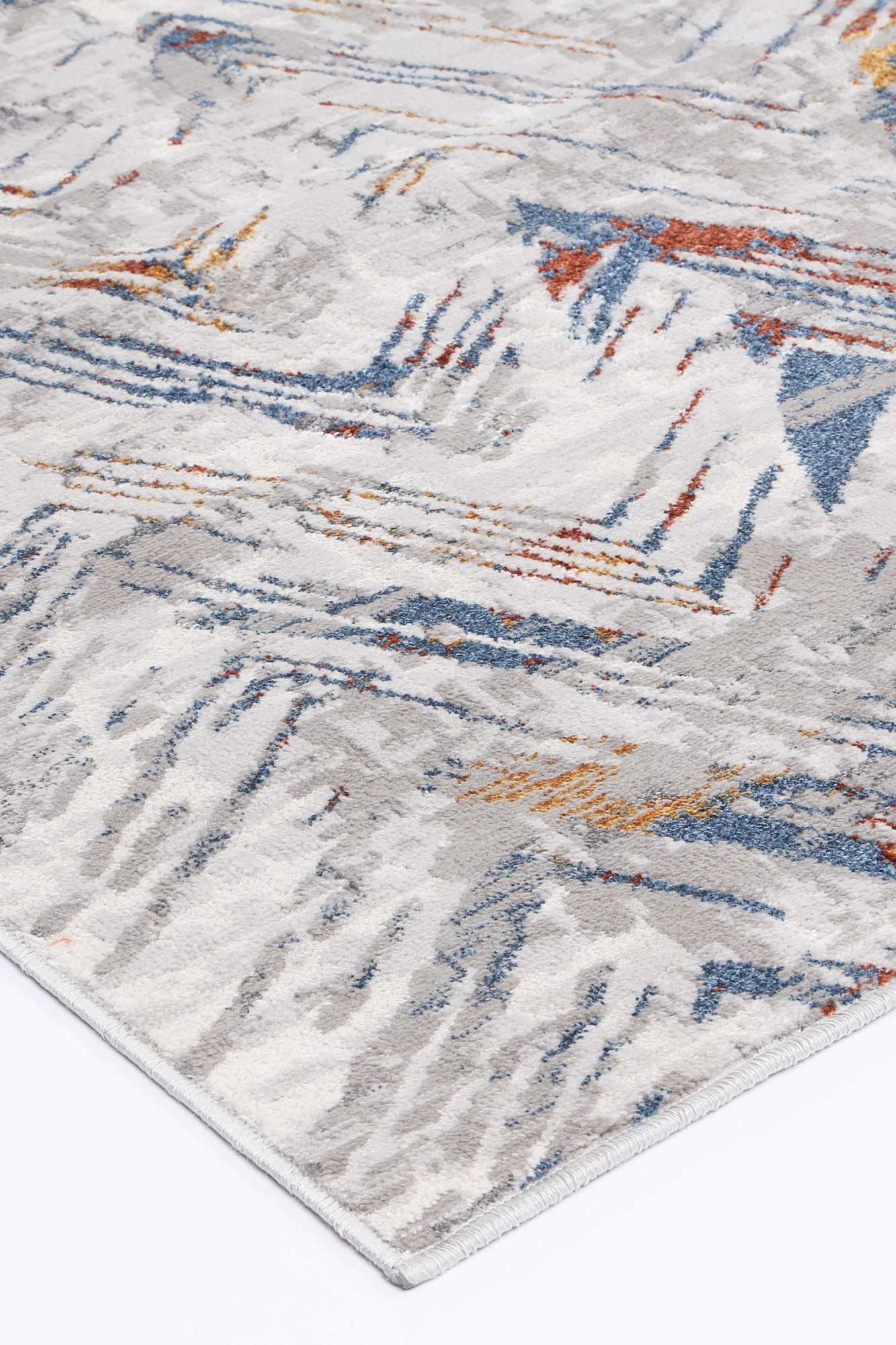 Malo Oskar Geometric In Grey & Multicolour Rug