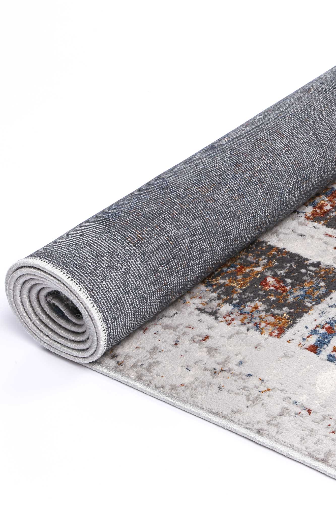 Malo Herman Abstract In Grey & Multicolour Rug