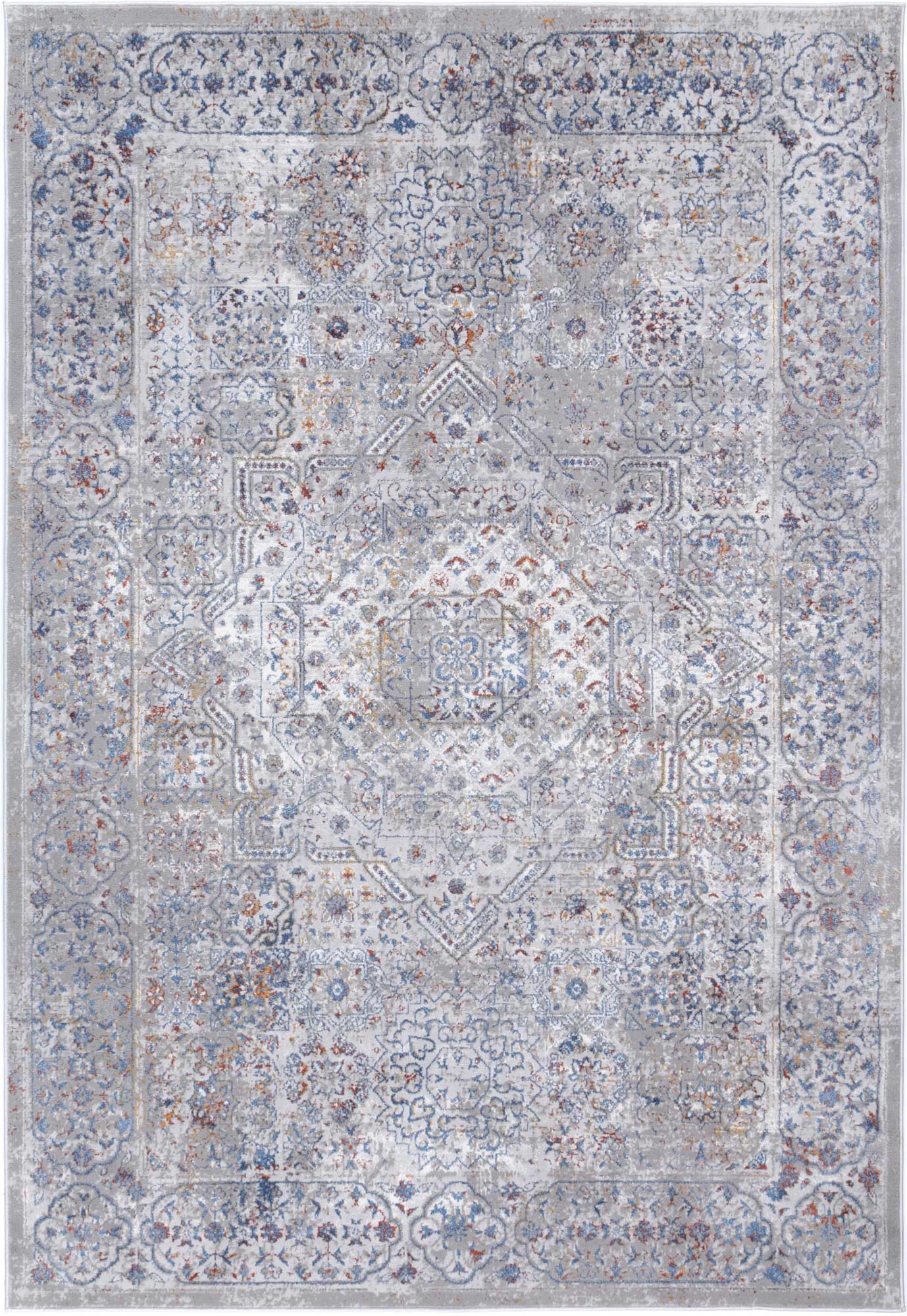 Malo Aurora Traditional In Grey & Blue Rug