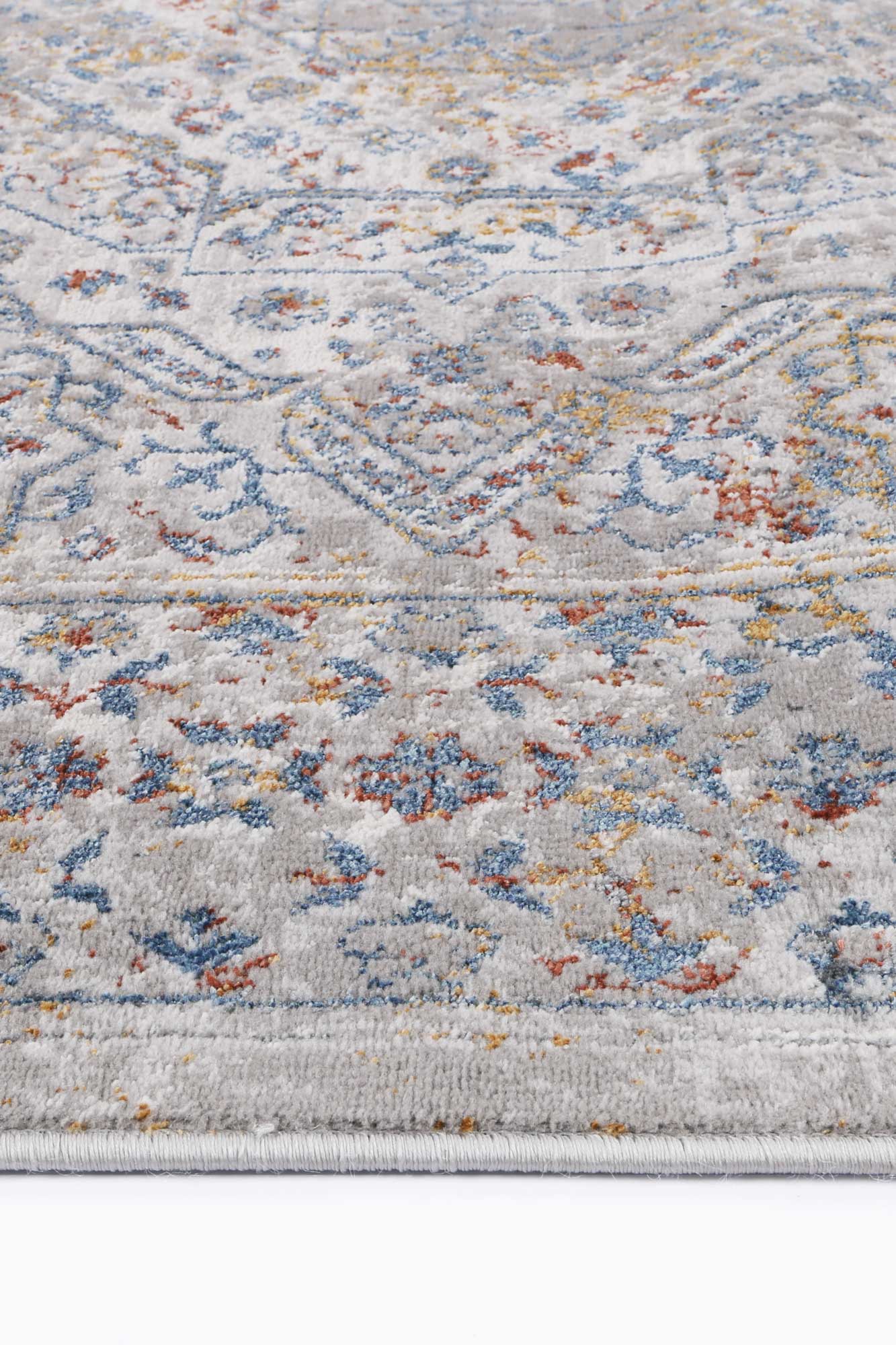 Malo Aurora Traditional In Grey & Blue Rug