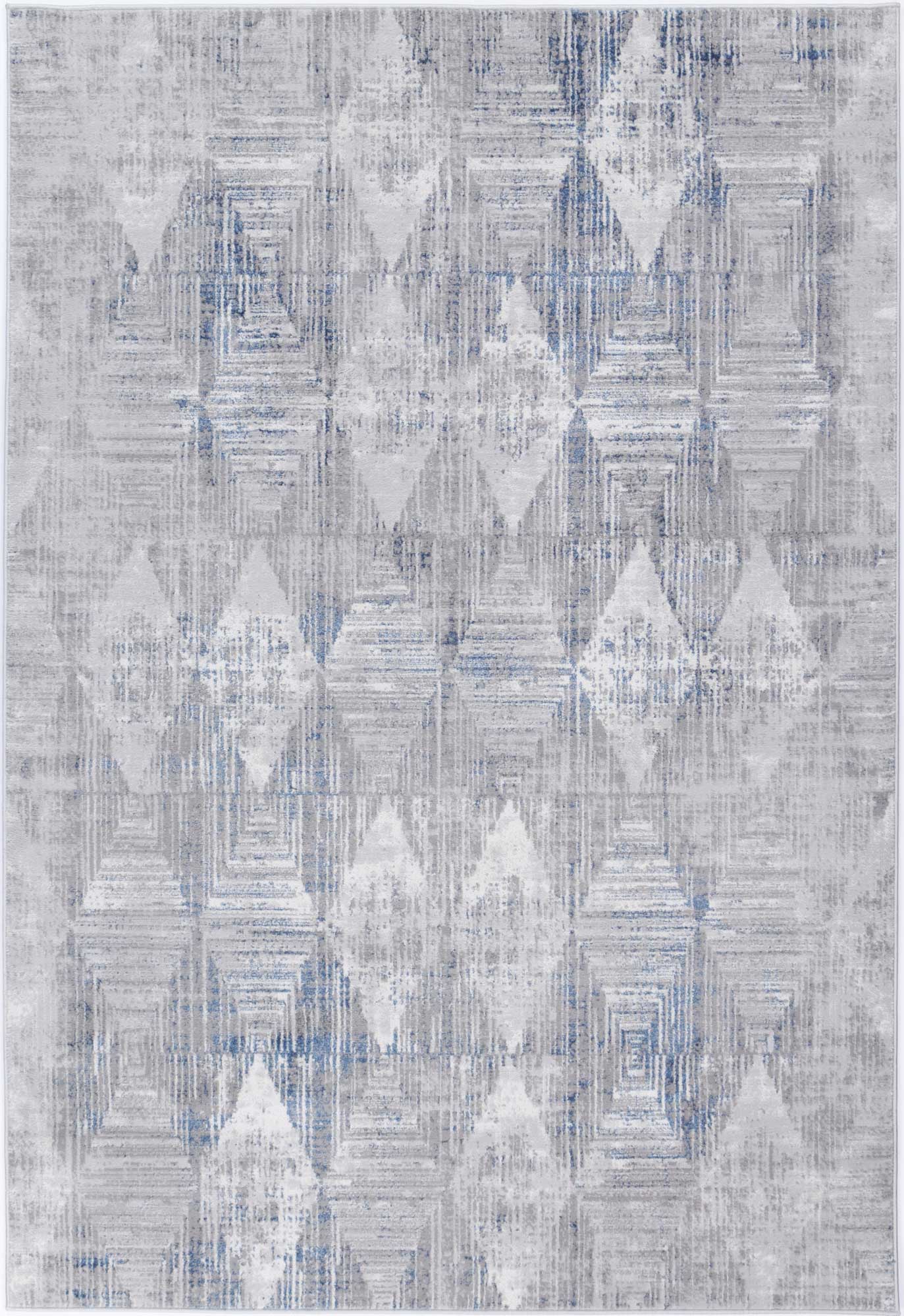 Malo Harlequinn Geometric In Grey & Blue Rug