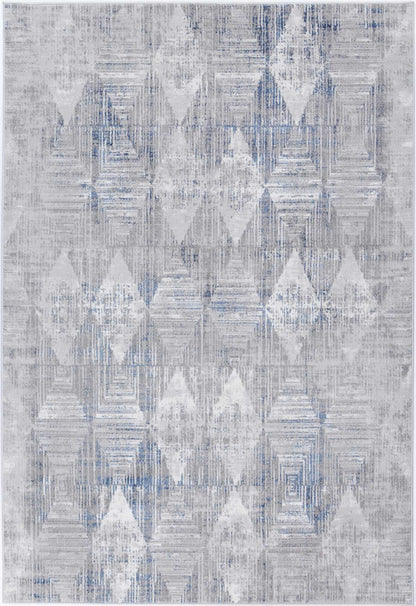 Malo Harlequinn Geometric In Grey & Blue Rug