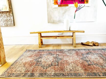 Distressed Vintage Cezanne In Multicolour : Runner Rug