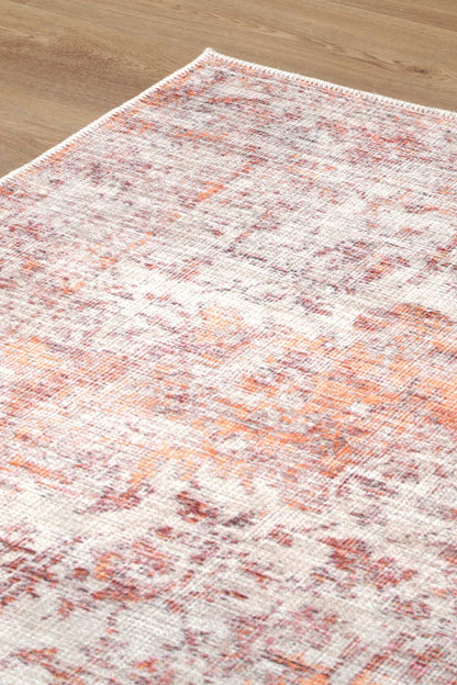 Senlis Sunset Mandarin In Pink : Runner Rug