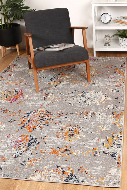 Sicily Catina Contemporary In Grey & Multicolour Rug