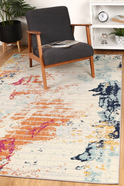 Sicily Alcamo Abtract In Multicolour Rug