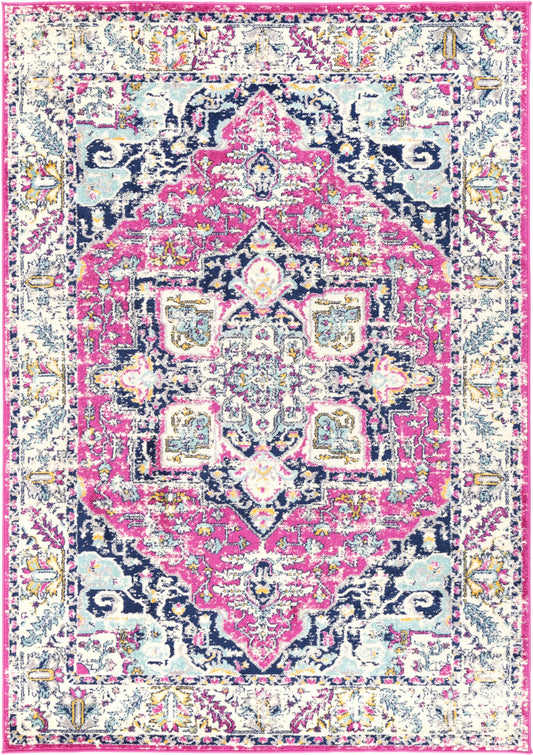 Sicily Carleone Transitional In Pink & Blue Rug