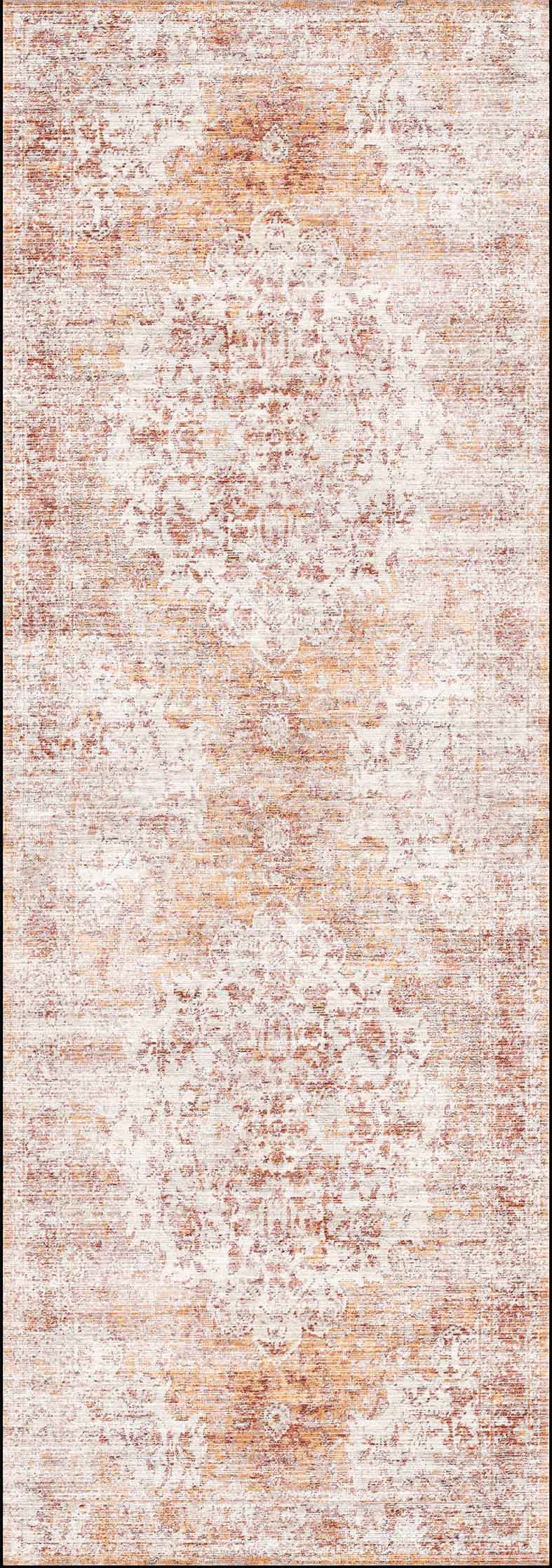 Senlis Sunset Mandarin In Pink : Runner Rug