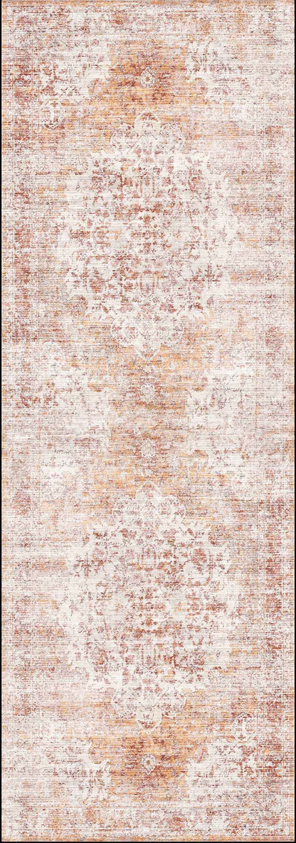 Senlis Sunset Mandarin In Pink : Runner Rug