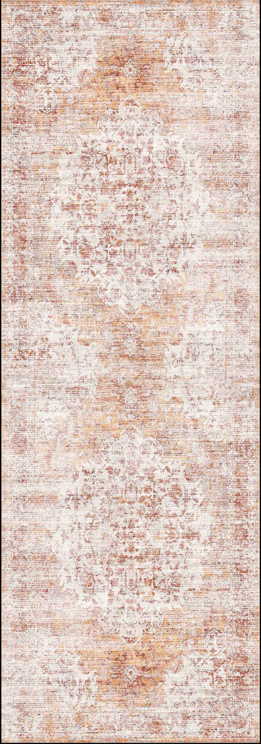 Senlis Sunset Mandarin In Pink : Runner Rug