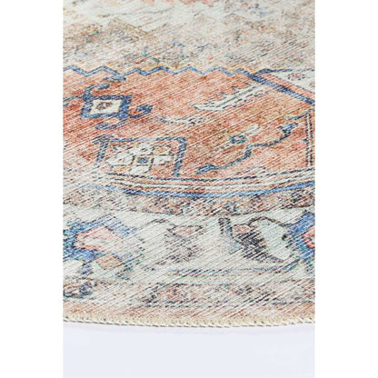 Distressed Vintage Pissarro In Grey & Pink : Round Rug