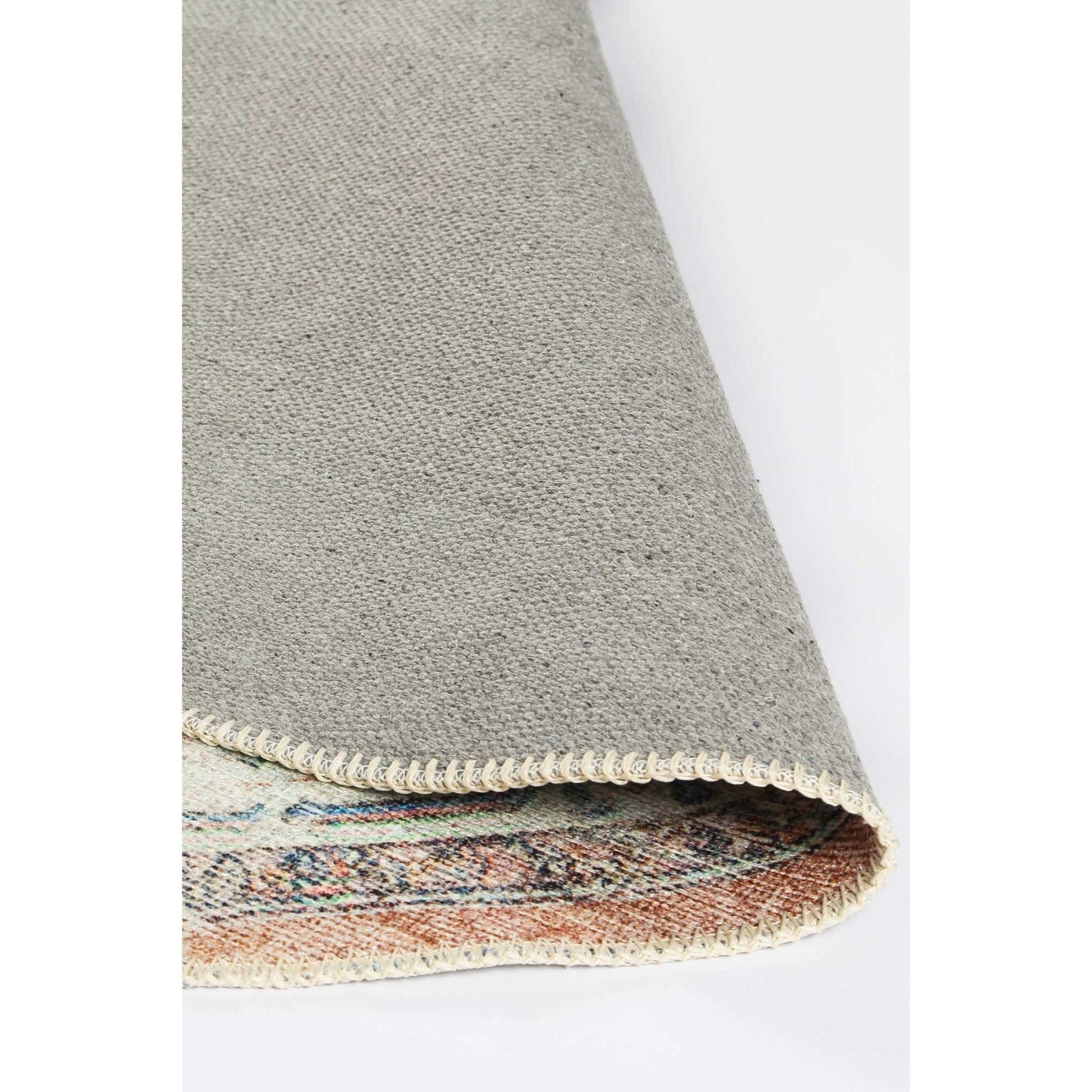 Distressed Vintage Pissarro In Grey & Pink : Round Rug