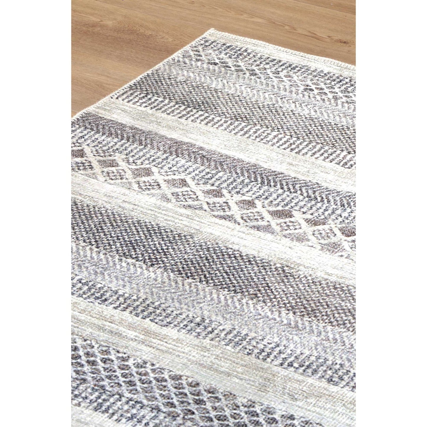 Kalahari Shadows Ash In Silver : Runner Rug